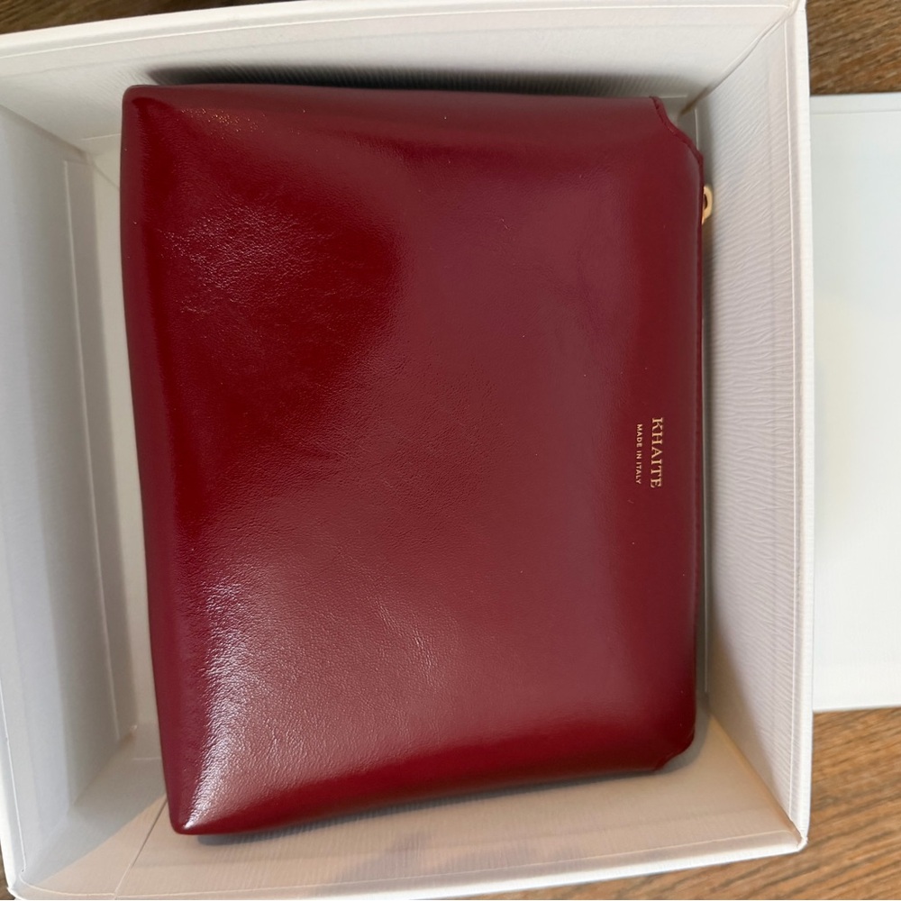 KHAITE Deep Red Leather Luna Bag